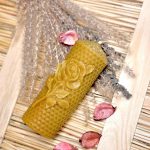 Stumpenkerze Wabenmuster Rose