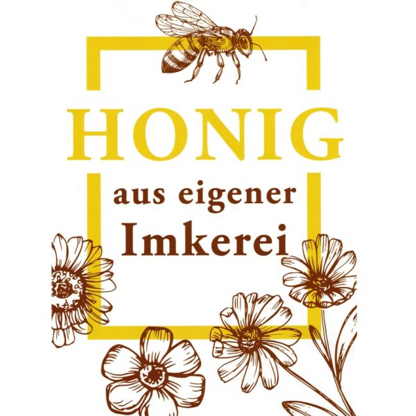 ApiSina® Werbeaufkleber „Biene mit Blumen“