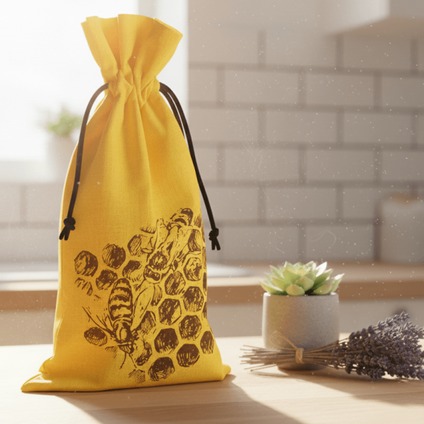 ApiSina® Honigglasbeutel gelb „Wabe“