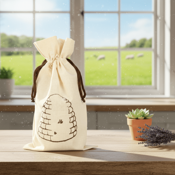 ApiSina® Honigglasbeutel natur „Bienenkorb“