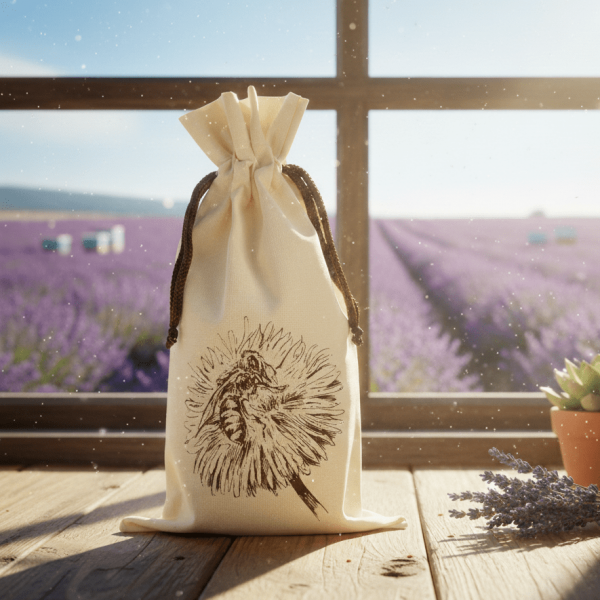 ApiSina® Honigglasbeutel natur „Blume“