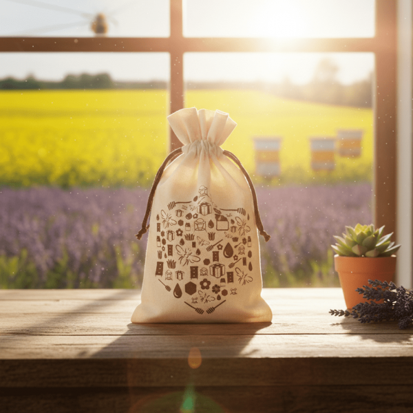 ApiSina® Honigglasbeutel natur „Hexagon“