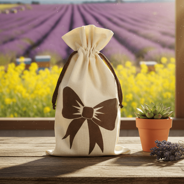 ApiSina® Honigglasbeutel natur „Schleife“