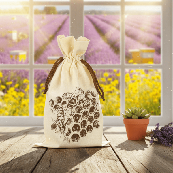 ApiSina® Honigglasbeutel natur „Wabe“