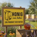 ApiSina® Werbeaufkleber „Bienenhaus gelb“