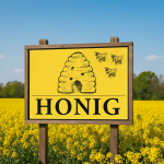 ApiSina® Werbeaufkleber „Bienenkorb gelb“