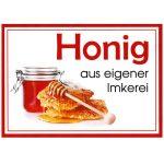 ApiSina® Werbeaufkleber „Glas mit Honignehmer rot“