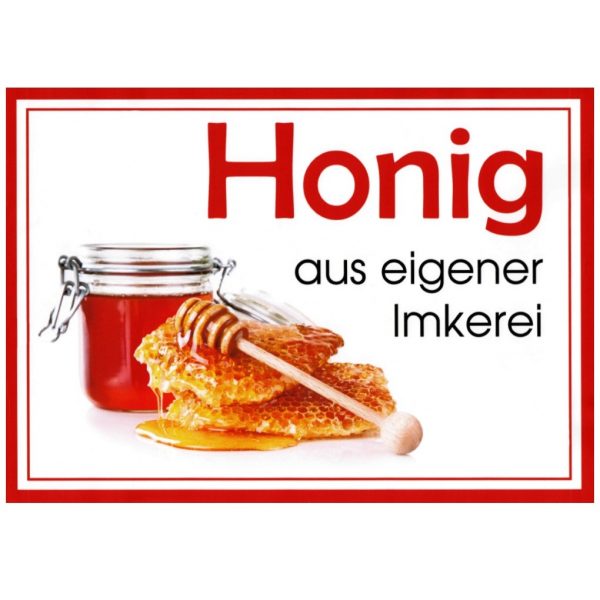 ApiSina® Werbeaufkleber „Glas mit Honignehmer rot“