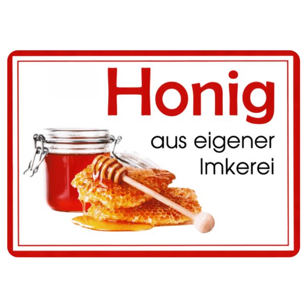ApiSina® Werbeaufkleber „Glas mit Honignehmer rot“