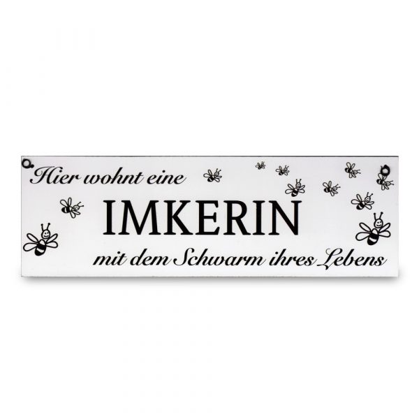 Dekoschild "Imkerin mit Schwarm"
