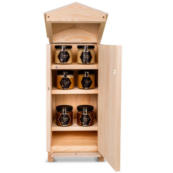 Honig-Verkaufsbude und Minibar