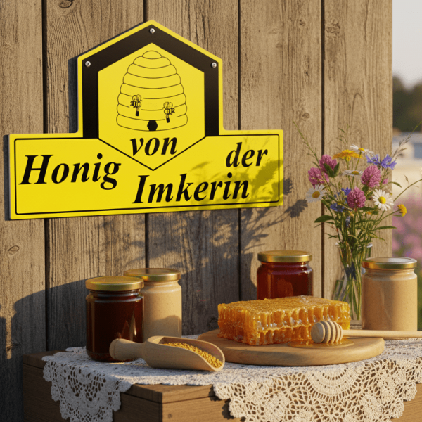 PVC-Verkaufsschild "Honig von der Imkerin"