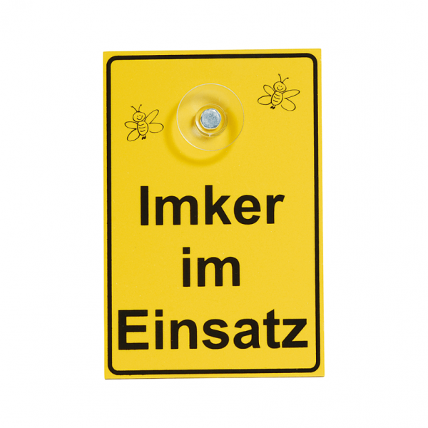 Saugnapfschild Imker im Einsatz gelb