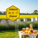 Saugnapfschild "Imkerin im Dienst"