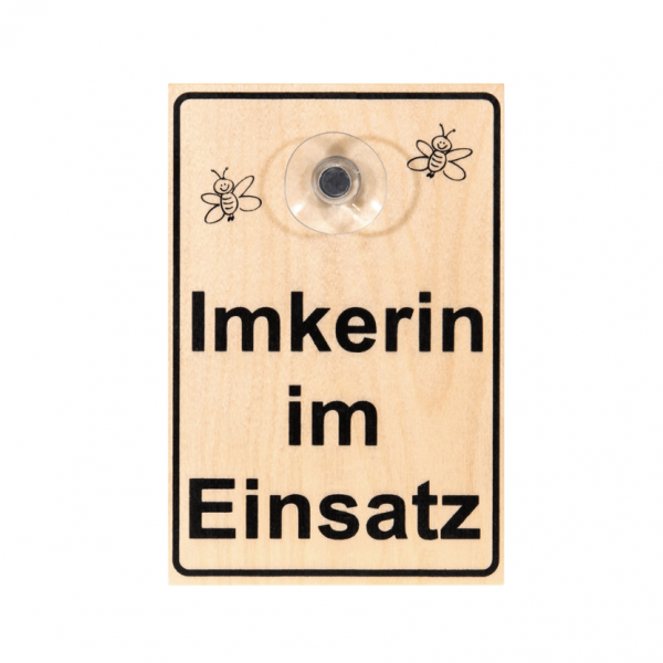 Saugnapfschild Imkerin im Einsatz