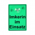 Saugnapfschild Imkerin im Einsatz grün