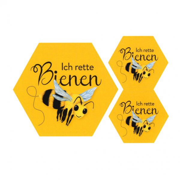Sticker-Postkarte "Ich rette Bienen"