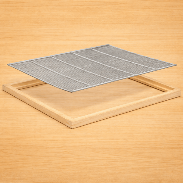 Liebig Absperrgitter Edelstahl im Holzrahmen