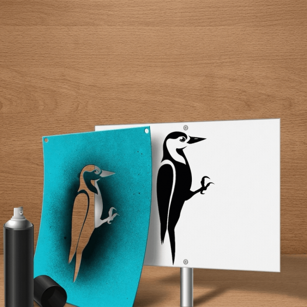 ApiSina® Mal/Sprüh-Schablone "Woodpecker"