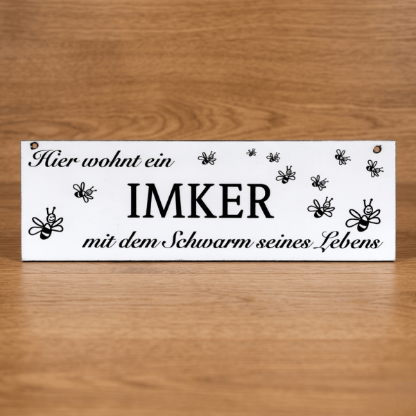 Dekoschild "Imker mit Schwarm"
