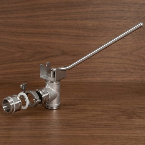 ApiTek® Hebelquetschhahn mit 1,5“ Gewinde-Adapter
