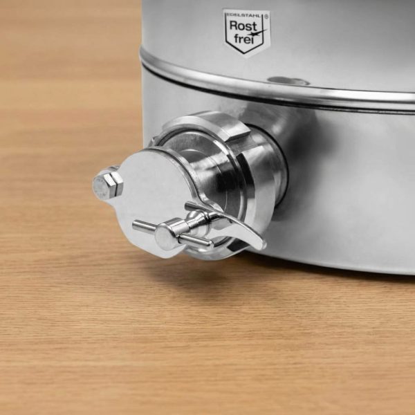 Edelstahl-Quetschhahn 1,5 Zoll mit DN40 Milchgewinde außen